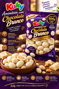 Amendoim com Chocolate Branco Pacote com 500 Gramas