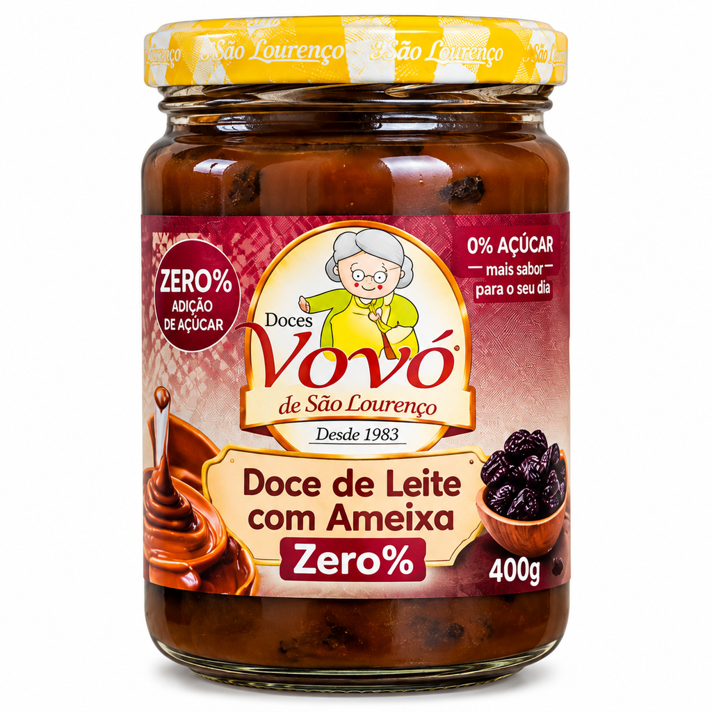 Kit de 3 Potes de Doce de Leite com Ameixa da Vovó Pote de 400 g - Total 1,200 Kg