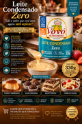 Kit de Três Leite Condensado da Vovó Zero - 330g cada- Total 990g