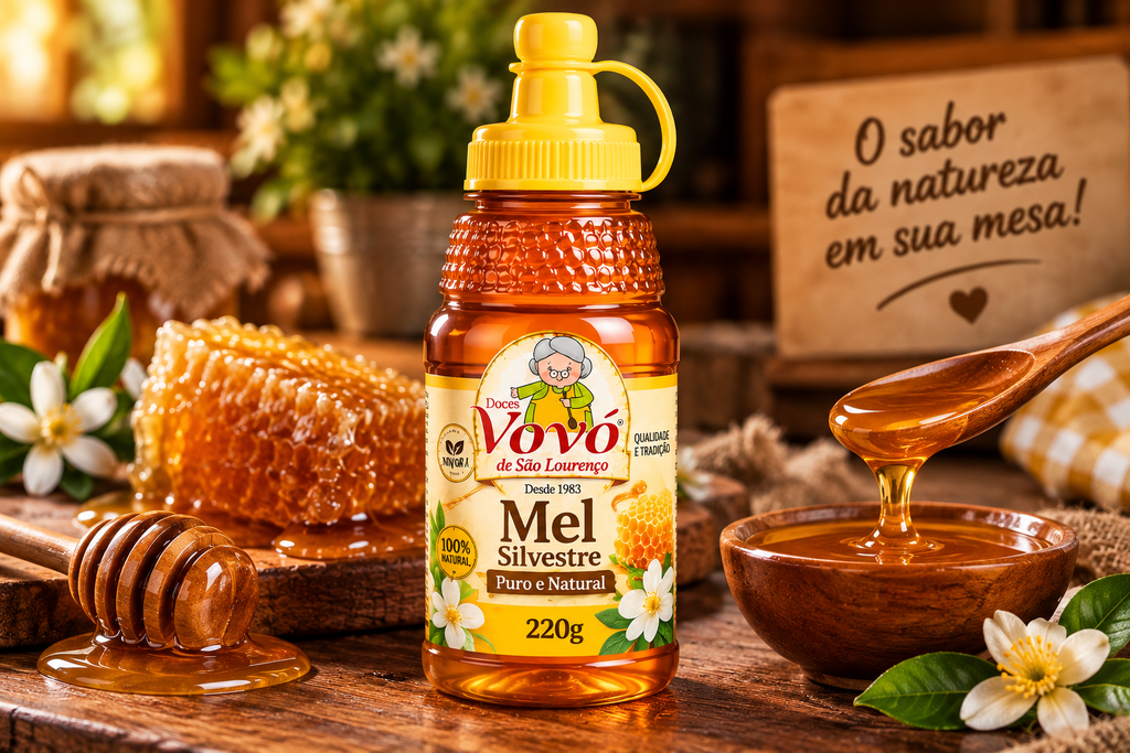 Kit de Três Frascos de Mel Silvestre -  220g cada _ Total 660g