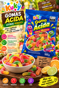 Gomas Ácida Citrus Minhoca Pacote com 500 gramas