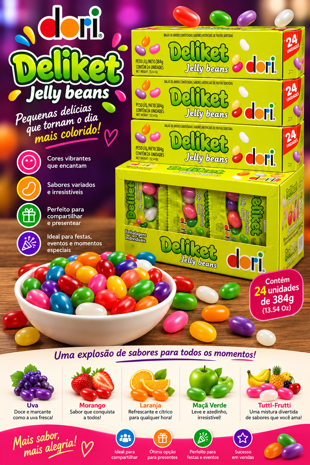 Deliket Dori Caixa com 24 unidades Peso Líquido 384g