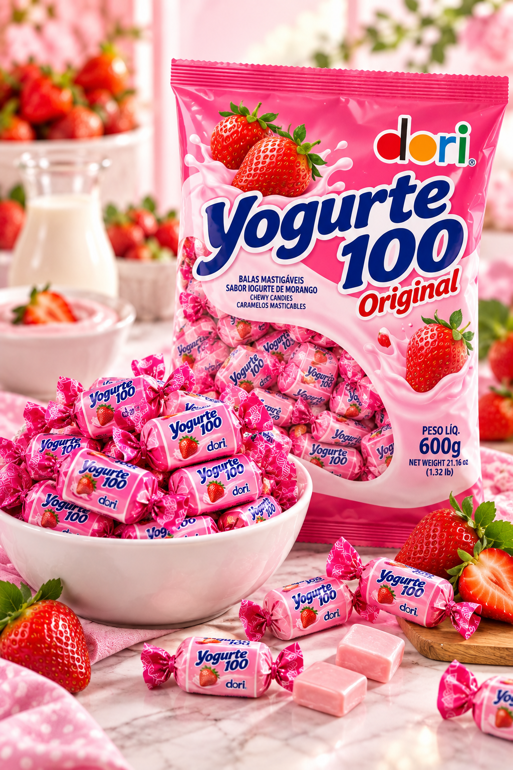 Bala Yogurte 100 Original Dori Pacote 600g
