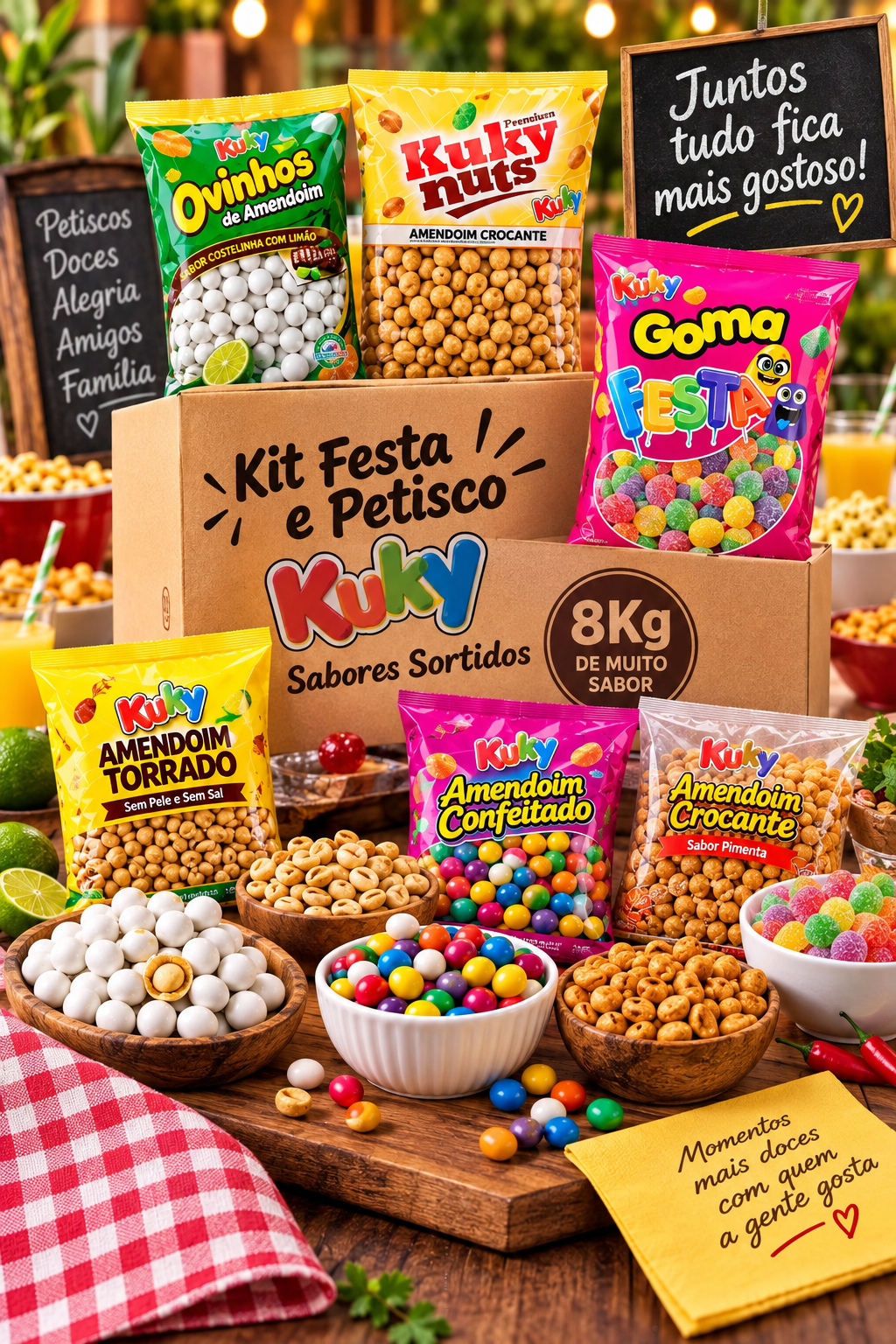 Kit Festa e Petisco Kuky Sabores Sortidos - 8kg
