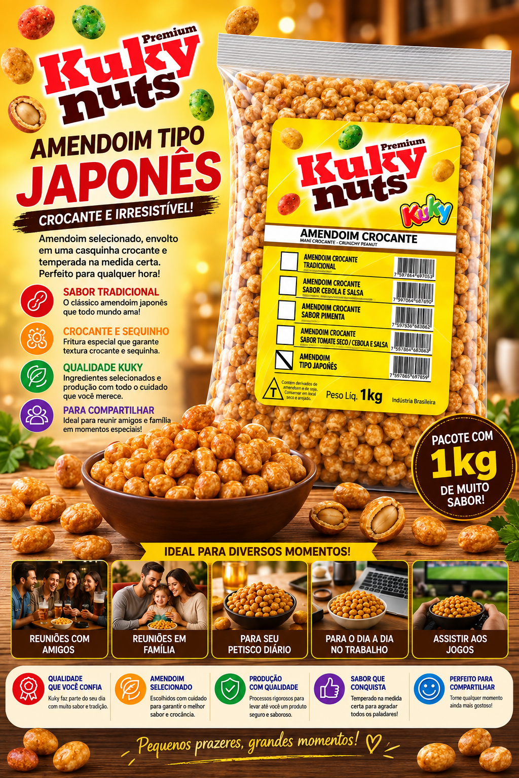 Amendoim Tipo Japonês Kuky - Pacote com 5 Kg