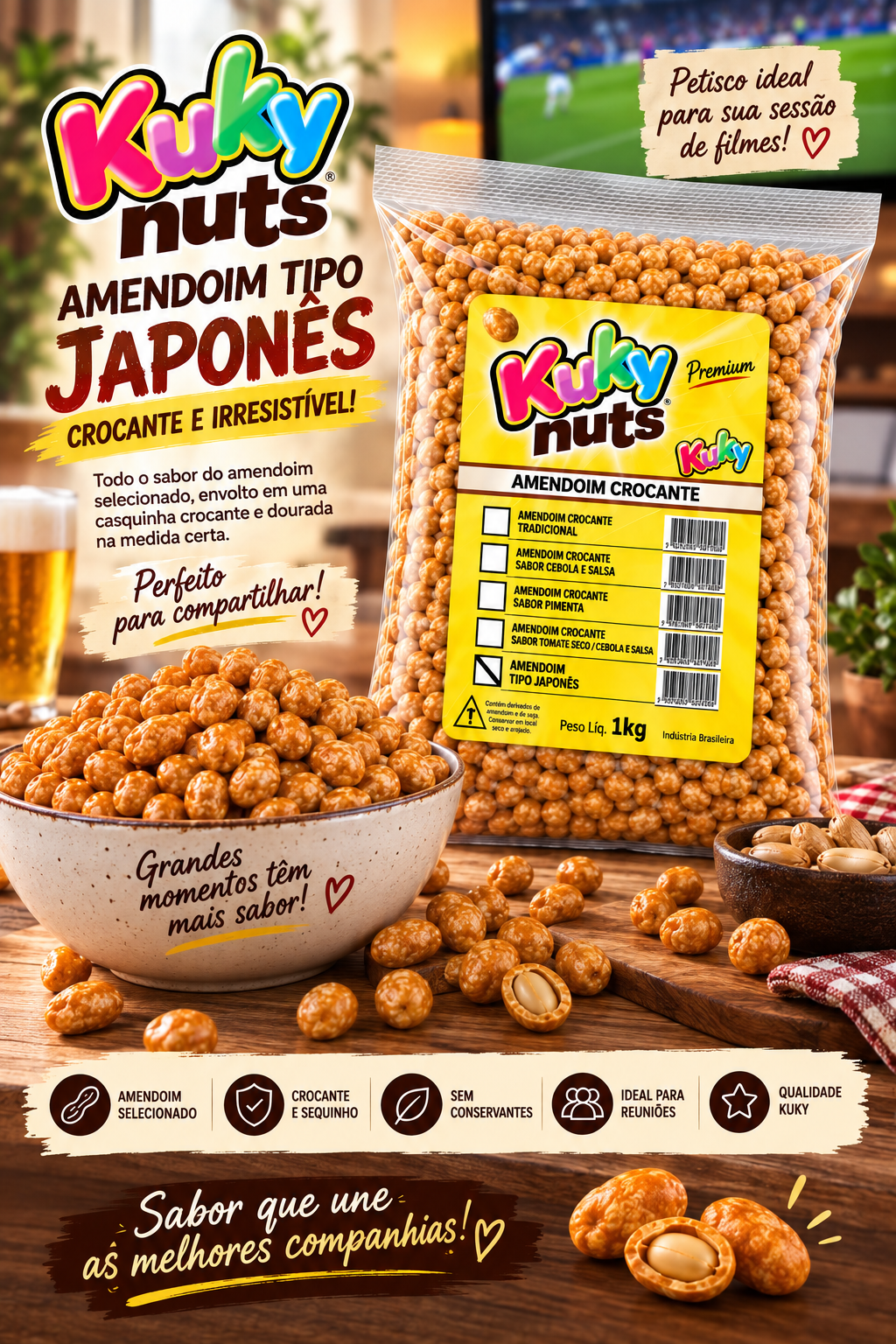 Amendoim Tipo Japonês Kuky - Pacote com 5 Kg