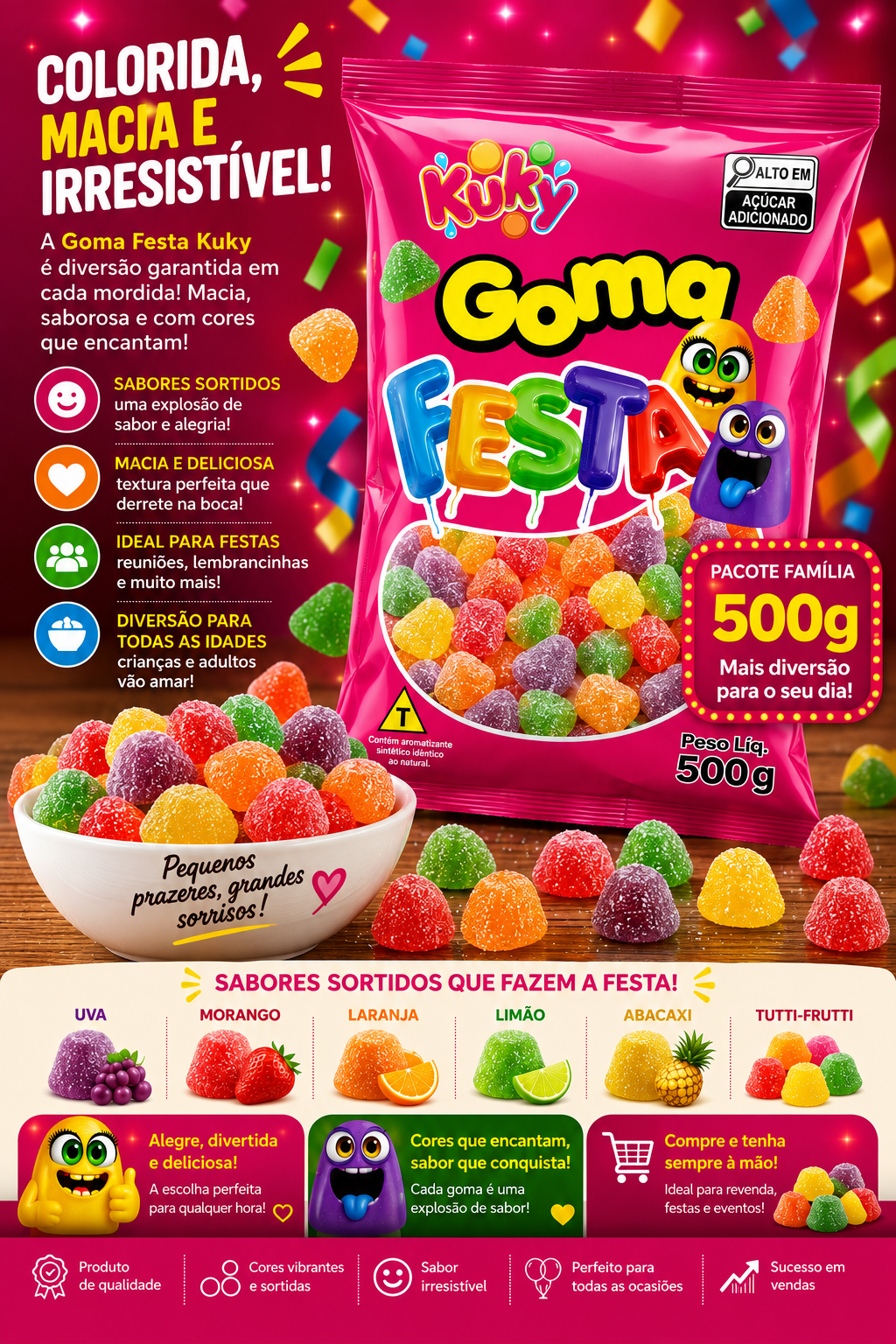 Goma Festa Pacote com 500 Gramas