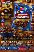 Amendoim Confeitado Chocolate Kuky Pacote com 400 gramas