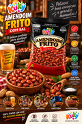 Amendoim Frito com pele com sal Kuky -  Pacote com 1Kg