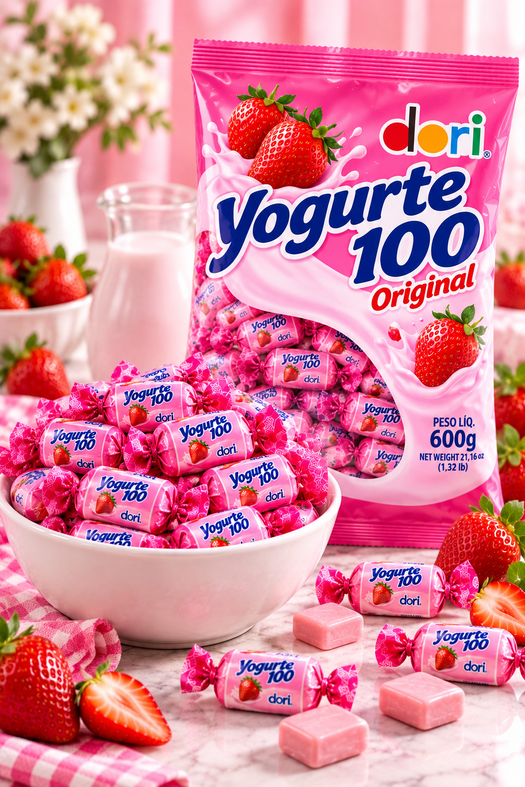 Bala Yogurte 100 Original Dori Pacote 600g
