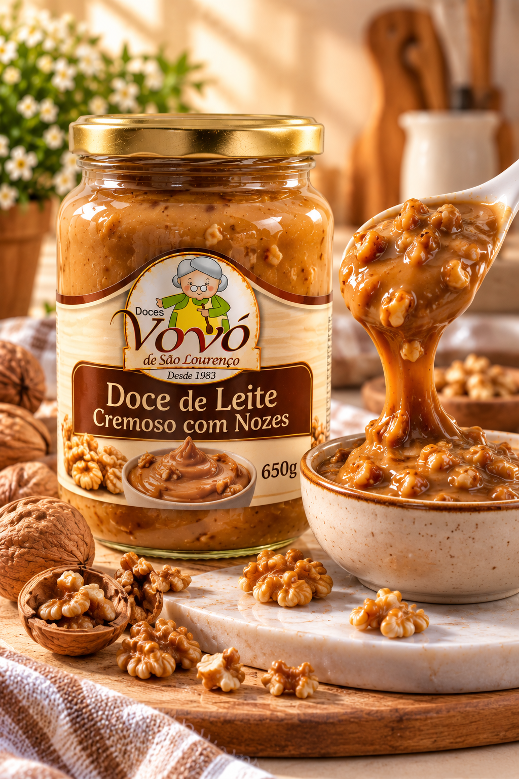 Doce de Leite Cremoso com Nozes Pote com 650 gramas