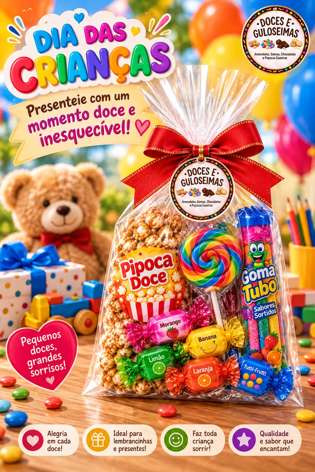 Kit 5 Sacolinhas Doce Surpresa – Guloseimas para Presentear