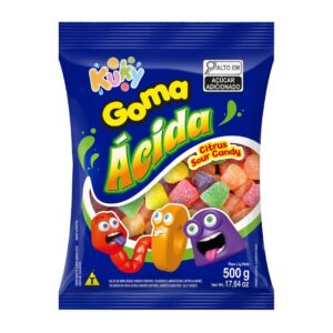 Gomas Ácida Citrus Minhoca Pacote com 500 gramas