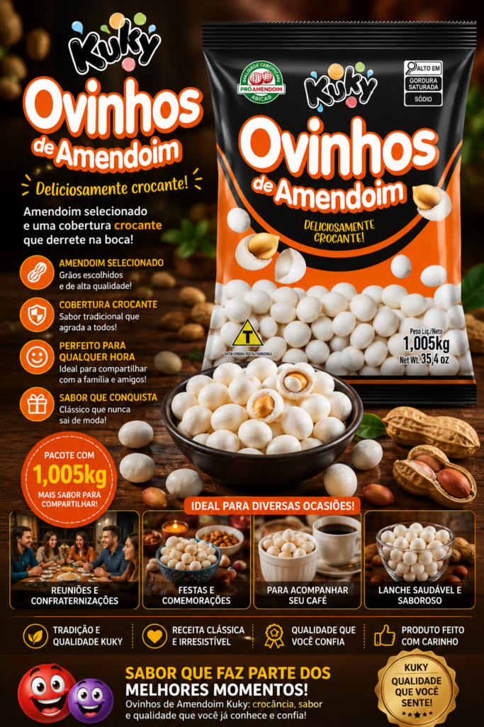 Ovinhos de Amendoim Tradicional Kuky pacote com 1 Kg