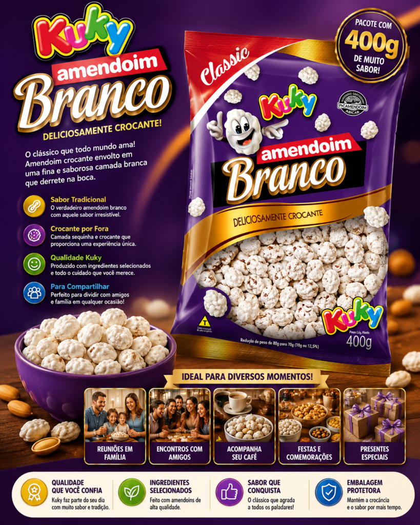 Amendoim Branco Kuky Pacote de 400g