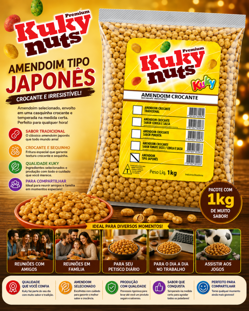 Amendoim tipo Japonês Kuky - Pacote com 1 Kg
