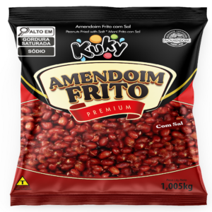 Amendoim Frito com pele com sal Pacote com 1.005Kg