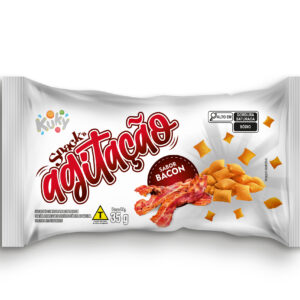 Salgadinho Agitação Bacon  Pacote com 35 gramas caixa com 20 pacotes