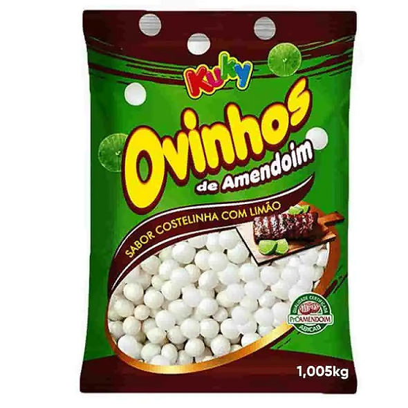 Ovinhos de Amendoim Costelinha com Limão Kuky -pacote 1 Kg