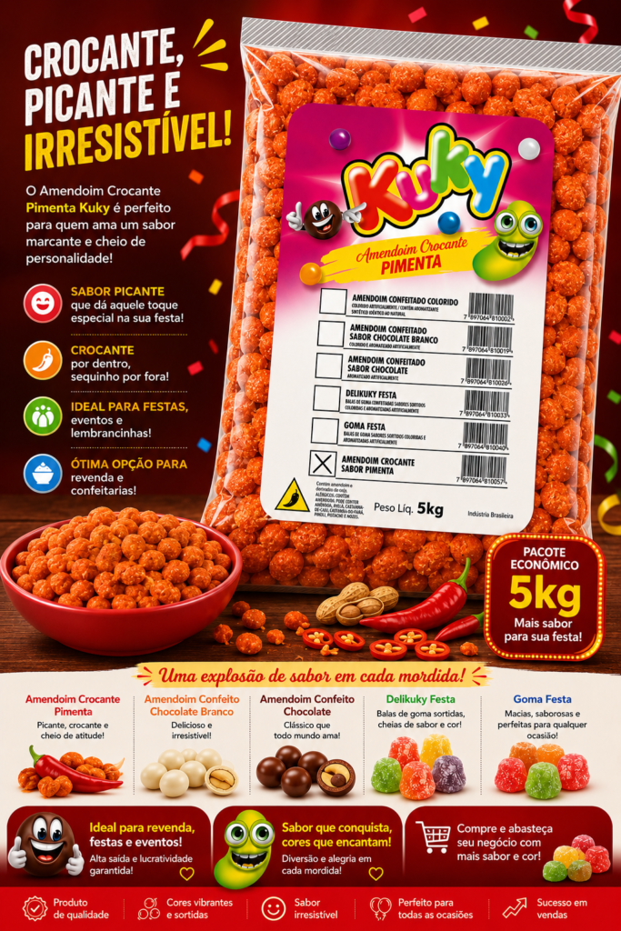 Amendoim Crocante Pimenta Kuky Pacote com 5Kg