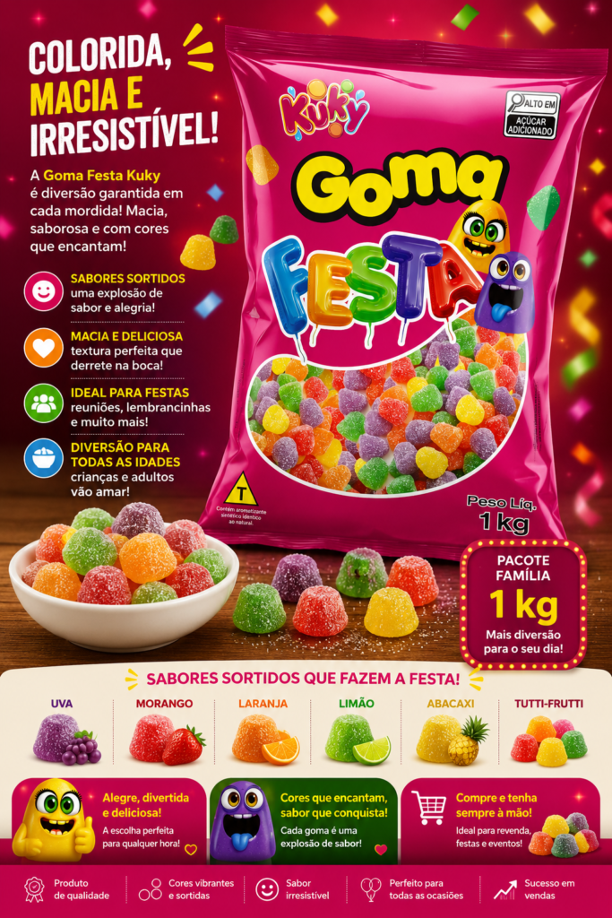 Goma Festa Kuky Pacote 1 Kilo