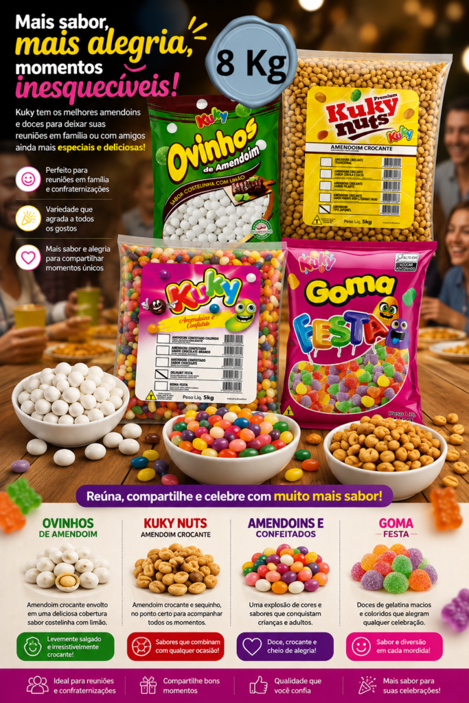 Kit Festa e Petisco Kuky Sabores Sortidos - 8kg