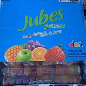 Jubes Fruit Suco de Frutas Dori Pacote com 20 tubos Pesp 960g