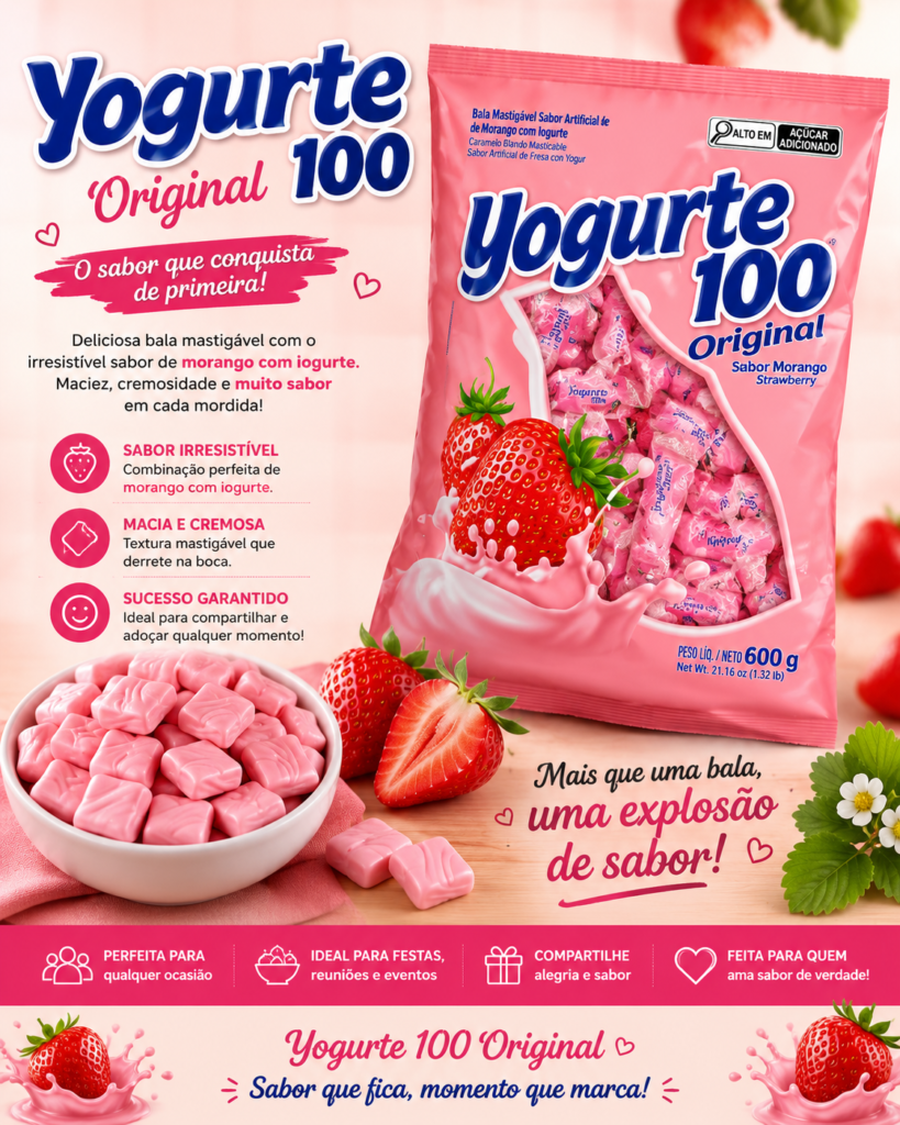Bala Yogurte 100 Original Dori Pacote 600g